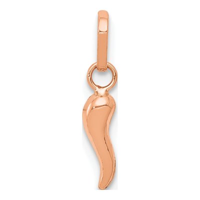 14K Rose Gold 3D Horn Pendant