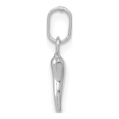 14K White Gold 3D Horn Pendant – view 2