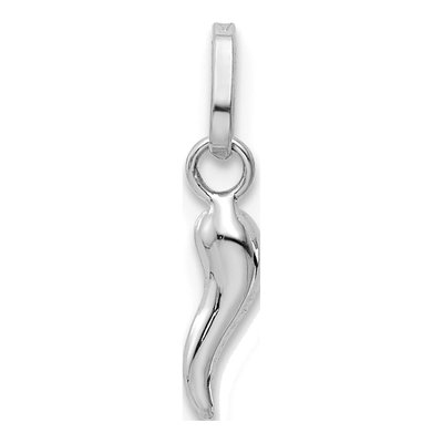 14K White Gold 3D Horn Pendant – view 3