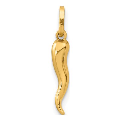 14K Yellow Gold Horn Charm