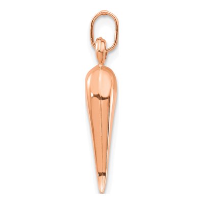 14K Rose Gold 3D Horn Pendant – view 2