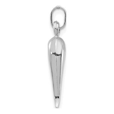 14K White Gold 3D Horn Charm – view 2