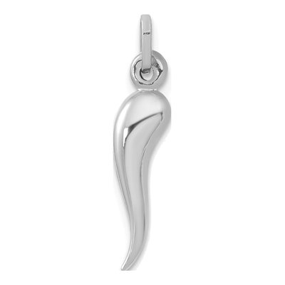 14K White Gold 3D Horn Charm