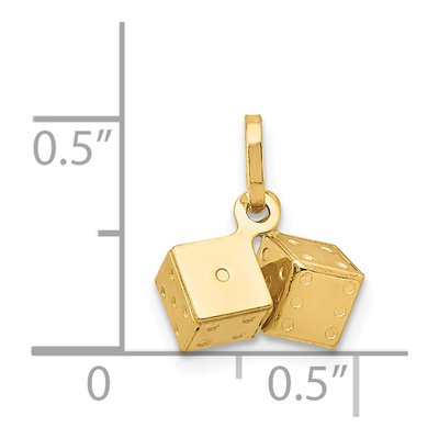 14K Yellow Gold 3-D Dice Pendant – view 4
