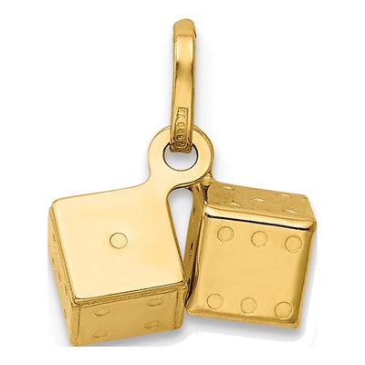 14K Yellow Gold 3-D Dice Pendant – view 5