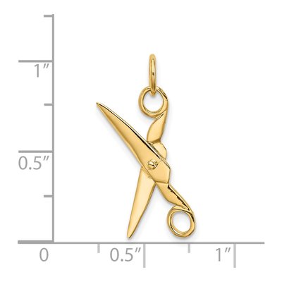 14K Yellow Gold 3-D Scissors Charm – view 4