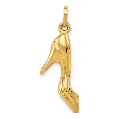 14K Yellow Gold High Heel Shoe Charm