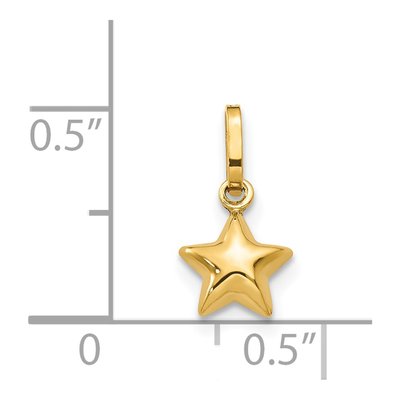 14K Yellow Gold Puffed Star Pendant – view 4