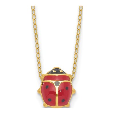 14K Yellow Gold Ladybug Necklace