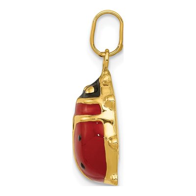 14K Yellow Gold Red Black Enamel Ladybug Charm – view 3