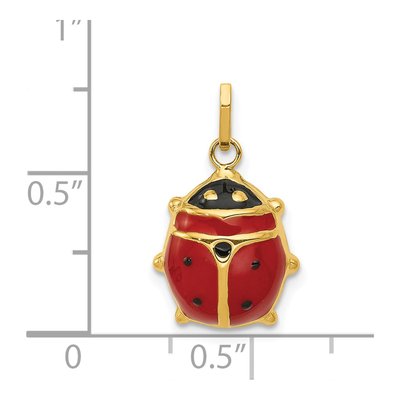14K Yellow Gold Red Black Enamel Ladybug Charm – view 5