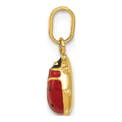 14K Yellow Gold Red Black Enamel Ladybug Charm – view 3