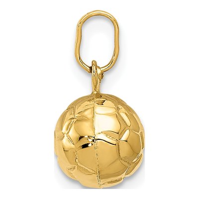 14K Yellow Gold 3-D Soccer Ball Charm – view 3