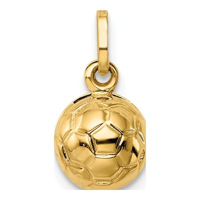 14K Yellow Gold 3-D Soccer Ball Charm – view 5
