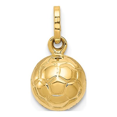 14K Yellow Gold 3-D Soccer Ball Charm