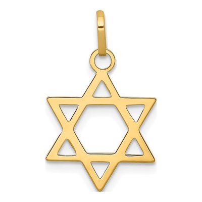 14K Yellow Gold Star of David Pendant