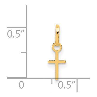 14K Yellow Gold Tiny Cross Pendant – view 4