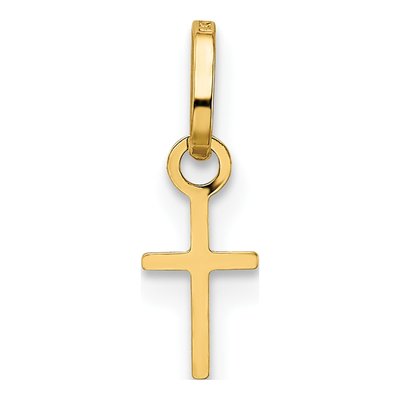 14K Yellow Gold Tiny Cross Pendant – view 5