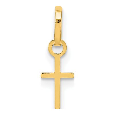 14K Yellow Gold Tiny Cross Pendant