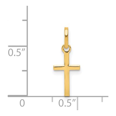 14K Yellow Gold Small Cross Pendant – view 4