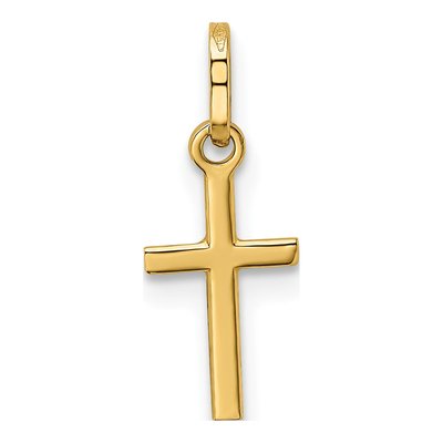 14K Yellow Gold Small Cross Pendant – view 5