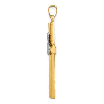14K Two-Tone Gold Claddagh Cross Pendant – view 3