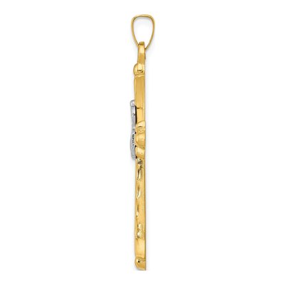 14K Two-Tone Gold Claddagh Cross Pendant – view 3