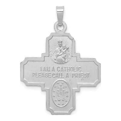 14K White Gold Four-Way Medal Pendant – view 4