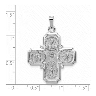 14K White Gold Four-Way Medal Pendant – view 5