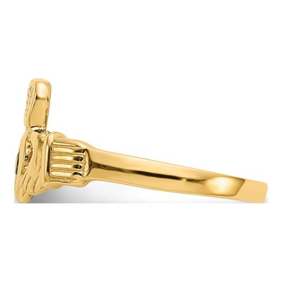 14K Yellow Gold CZ Claddagh Ring – view 5