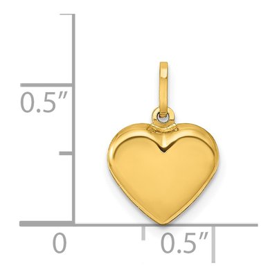 14K Yellow Gold Puffed Heart Pendant – view 4