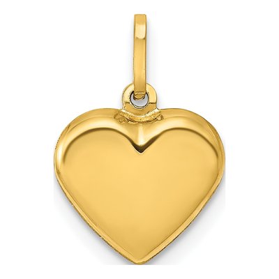 14K Yellow Gold Puffed Heart Pendant
