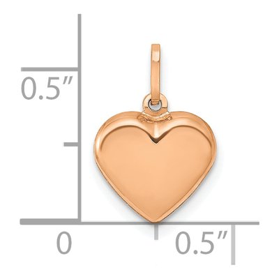 14K Rose Gold Puffed Heart Pendant – view 4