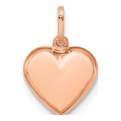 14K Rose Gold Puffed Heart Pendant – view 5