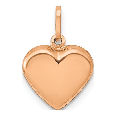 14K Rose Gold Puffed Heart Pendant