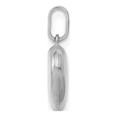 14K White Gold Puffed Heart Pendant – view 3