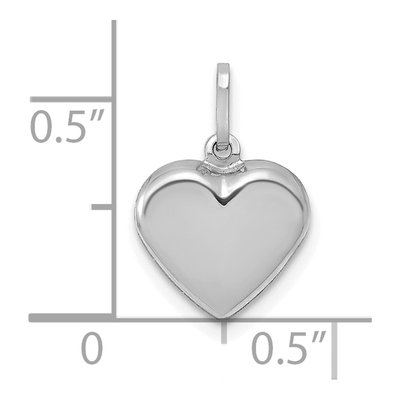 14K White Gold Puffed Heart Pendant – view 4