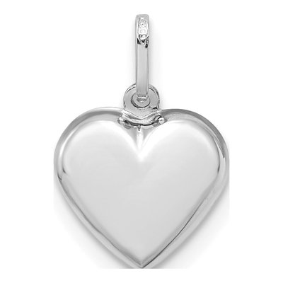 14K White Gold Puffed Heart Pendant – view 5
