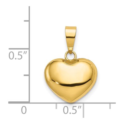 14K Yellow Gold Puffed Heart Pendant – view 4