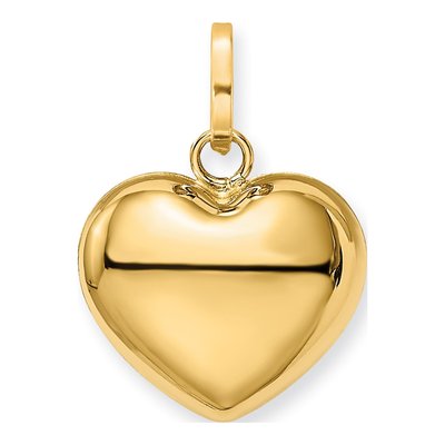 14K Yellow Gold Puffed Heart Pendant – view 5