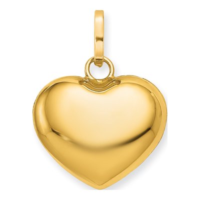 14K Yellow Gold Puffed Heart Pendant