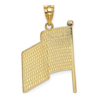 14K Yellow Gold Enameled American Flag Pendant – view 5