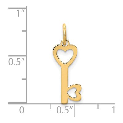 14K Yellow Gold Hearts Key Pendant – view 4