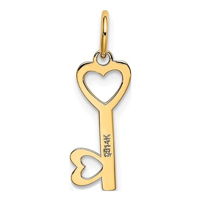 14K Yellow Gold Hearts Key Pendant – view 5