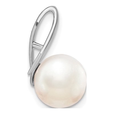14K White Gold Freshwater Cultured Pearl Slide Pendant – view 2