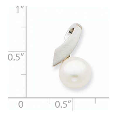 14K White Gold Freshwater Cultured Pearl Slide Pendant – view 3