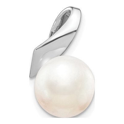 14K White Gold Freshwater Cultured Pearl Slide Pendant
