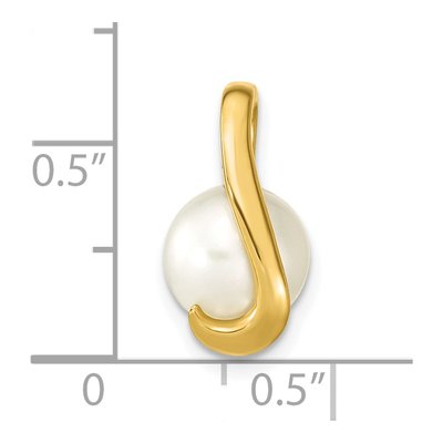 14K Yellow Gold Freshwater Cultured Pearl Slide Pendant – view 3