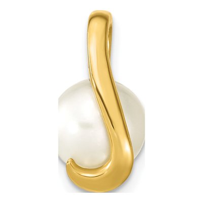 14K Yellow Gold Freshwater Cultured Pearl Slide Pendant