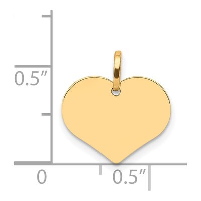 14K Yellow Gold Heart Disc Pendant – view 4